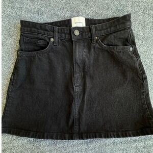 Reformation Lydia High Rise Denim Mini Skirt Black Size 29